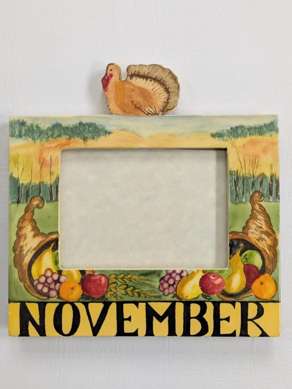 Vintage90's  Exposures Hand Painted November Photo Frame Months Of The Year